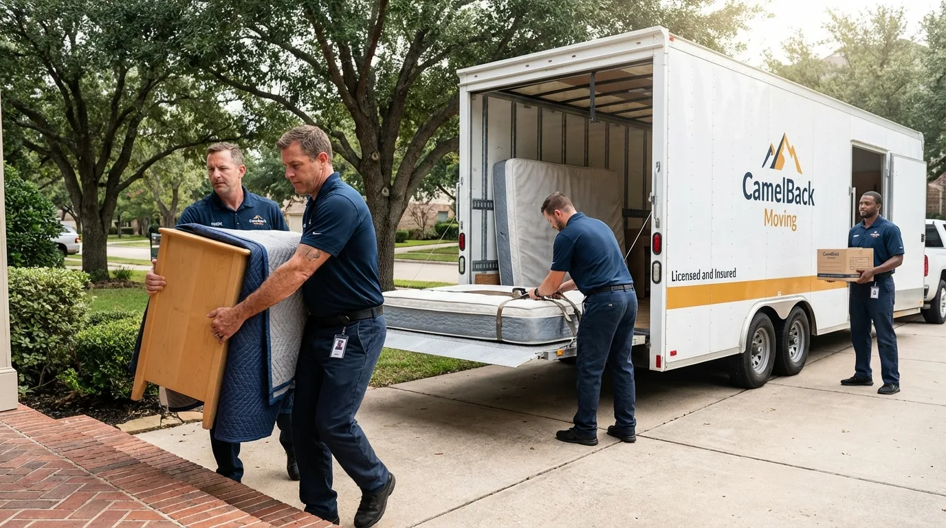 Crew loading residential truck for cross-state move from White Plains, NY