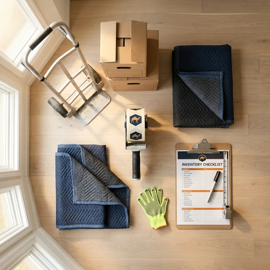 Professional moving supplies and packing materials layout for White Plains residential relocations